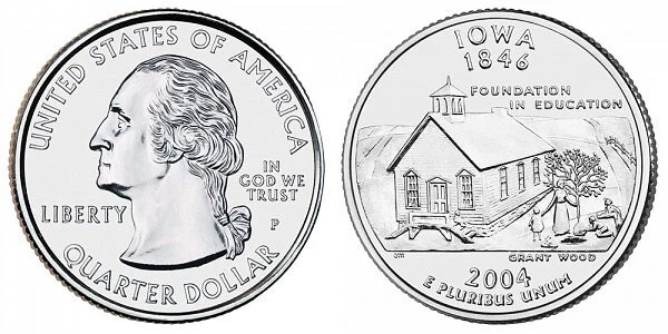2004 P IOWA STATE QUARTER  Choice Unc  From Mint Rolls - Image 1 of 1
