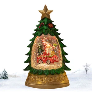 Christmas Lighted Snow Globe Christmas Tree Shape Snow Globe Water Lantern - Picture 1 of 5