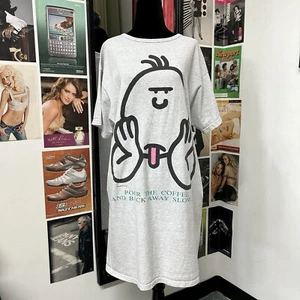 BLACK JACK VINTAGE 1995 JIM BENTON "POUR THE COFFEE" GRAPHIC SLEEP T-SHIRT - Picture 1 of 5