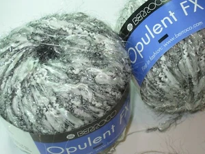 1-4 ball BERROCO OPULENT FX METALLIC RIBBON YARN lot Gray White silver Col#7809 - Picture 1 of 1