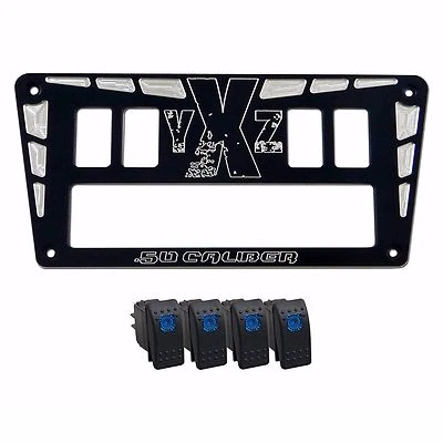 Panel cubby de tablero CNC personalizado Yamaha YXZ1000R y 4 interruptores basculantes capa en polvo negra Foto 1 de 4
