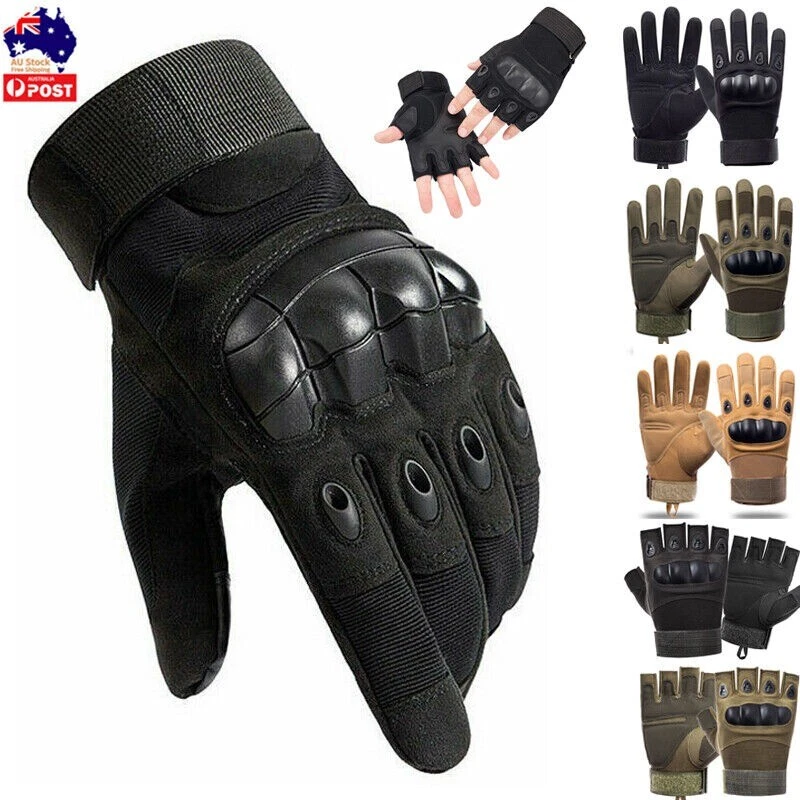 Military Tactical Hard Knuckle Gloves Full Finger Fingerless Army Combat Hunting - image 1 of 4