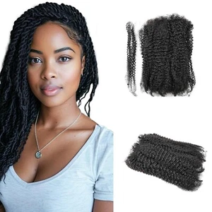 Afro Kinkys Bulk Echthaar für Locs Repair Braid #1B Natural Black 14 inch 50g - Bild 1 von 8