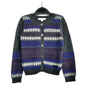 Burberry Kids Cashmere Casdigan Sweater Fair Isle Size 5y / 110cm - Picture 1 of 9