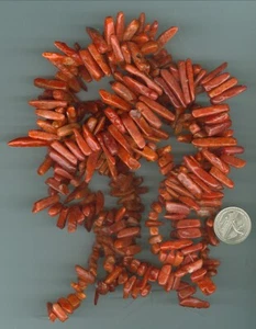 Cuentas de extremidad de coral óxido de 16 pulgadas de 17 mm a 30 mm cuentas de extremidad de coral óxido - Imagen 1 de 3