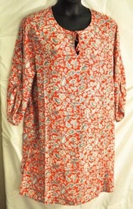 womens Bohee Wohee red floral short rayon dress size X large Bohmemian MSRP $40 - Picture 1 of 9