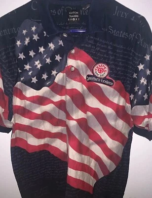Polo Patriótico Cotton Traders Sport Constition Bandera Americana Para Hombre Grande Foto 1 de 4