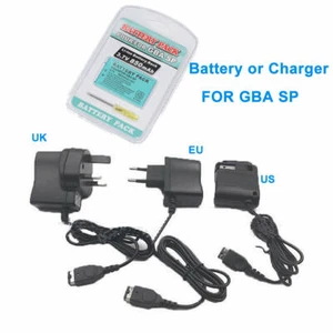 850mAh Li-ion Battery  Or AC WALL Charger for Nintendo Game Boy Advance SP - Picture 1 of 30