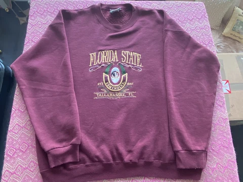 VTG Mens XL Florida State Seminoles Crewneck Sweatshirt Made In USA Cover