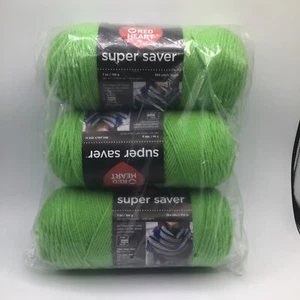 Red Heart Super Saver Spring Green E300B-0672 Yarn Lot Of 3 - Picture 1 of 6
