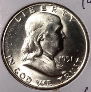 1951 D Franklin Half Dollar, Full Bell Lines - Picture 1 of 2