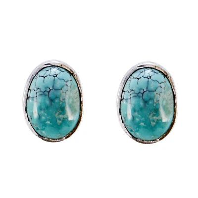 splendiferous Turquoise 925 Sterling Silver Multi Earring genuine gemstone US - Image 1 of 3