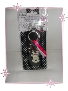 Très Joli Porte Clés Minnie en Métal Ruban Strass Perles Chaînes Neuf - Imagen 1 de 3