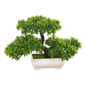 Artificial Bonsai Tree Faux Plants with Pot Realistic Potted Japanese Pine Tree - Picture 1 of 6