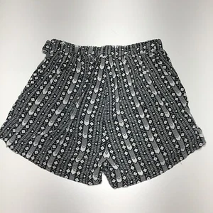 Rue 21 Shorts Juniors Size Small Black White Print Pull On Tied Belt Comfort Fit - Picture 1 of 12