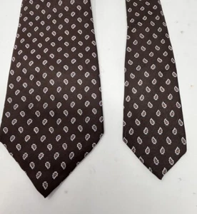 Corbata Christian Dior Seda 54 1/4" x 3" Macys Marrón Lunares Geométricos - Imagen 1 de 8