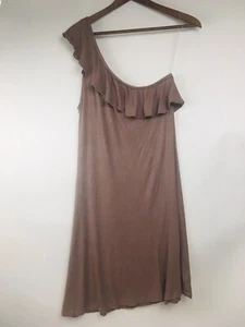 American Eagle Dress Women's, Size Large, Brown, Nude One Shoulder Ruffle, NEW! - Picture 1 of 7