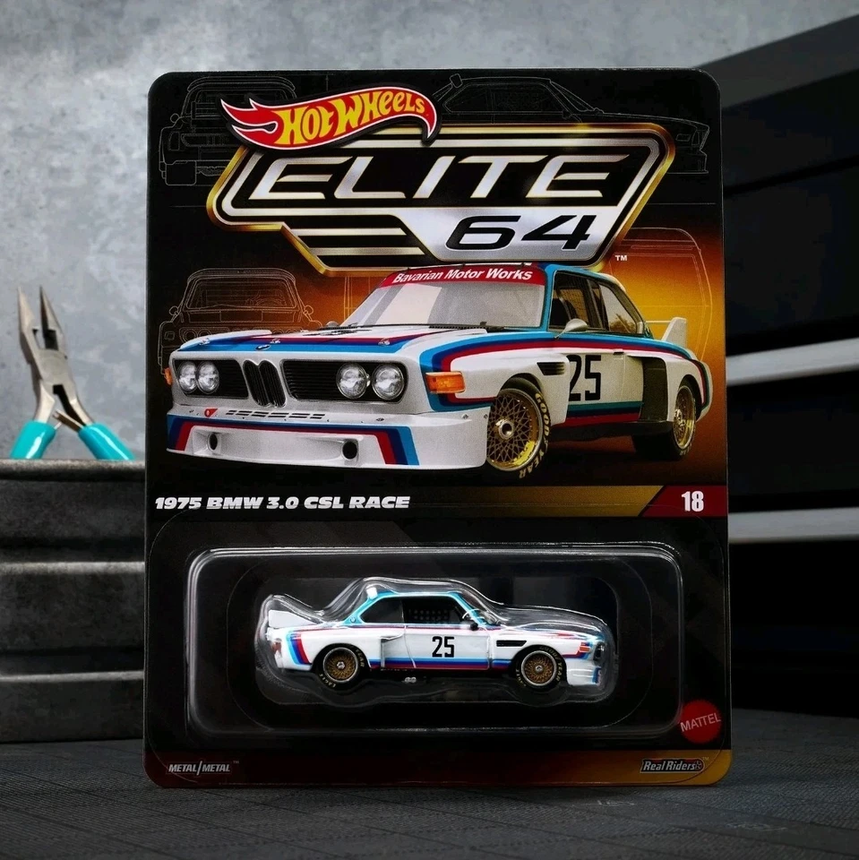 BMW 3.0 CSL 1975 (JCP42) exclusivo de Mattel Creations Hot Wheels Elite 64 Foto 1 de 1