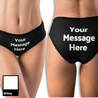 Bragas hipster personalizadas para mujer - Ropa interior personalizada - Elige fuente y color Foto 1 de 4