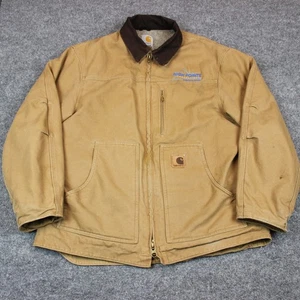 Carhartt Sherpa Lined Jacket Ridge Coat Men's Large C61 CML Canvas Tan Brown - Picture 1 of 17