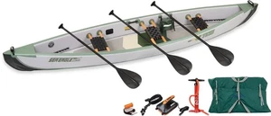 Bomba eléctrica Sea Eagle Canoa TC16 madera/asientos web para 3 paquetes inflables de 16’ - Imagen 1 de 7
