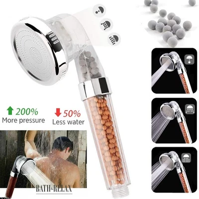 Handbrause Duschkopf mit 3 Strahlarten Duschfilter DuschbrausTurbostrahl Set DE - Bild 1 von 4