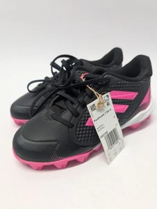 Adidas Pure Hustle 2 MD Kinder 1,5 schwarz und pink Schnürschuhe Baseball Stollen - Bild 1 von 9