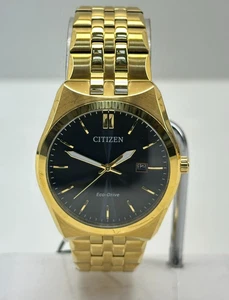 Citizen Corso Eco-Drive schwarzes Zifferblatt goldfarben Stahl Herrenuhr BM7333-85E #220 - Bild 1 von 13