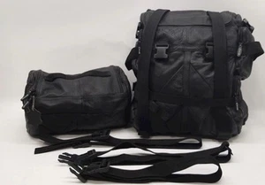 Carroll Black Leather Backpack Duffle Bag Included Travel Gym Active Luggage - Picture 1 of 7