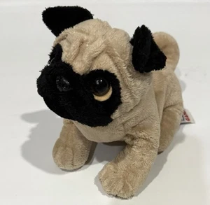 Ganz Webkinz Lil’ Kinz Pug Plush Dog 9” Stuffed Animal Toy Puppy Tan Blk No Code - Picture 1 of 14