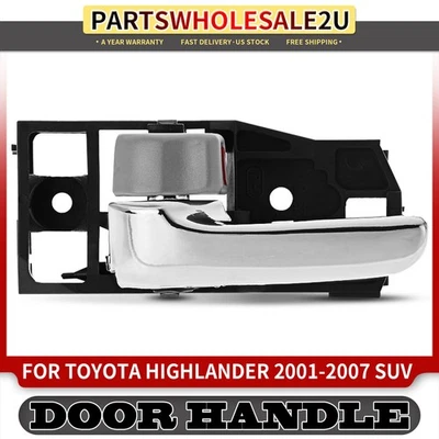 Maçaneta interna esquerda LH cromada e cinza para Toyota Highlander 2001-2007 - Imagem 1 de 4