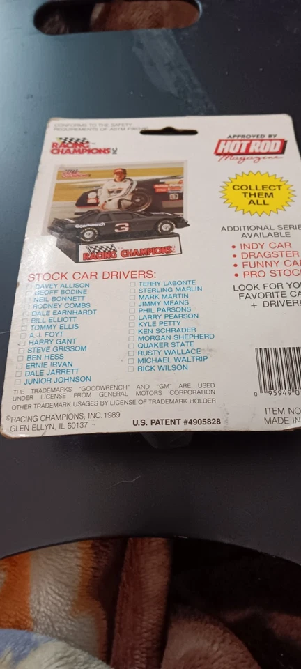 Racing Champions Stock Car, Rob Moroso, Die cast car, con tarjeta de coleccionista, 1989 Foto 1 de 2