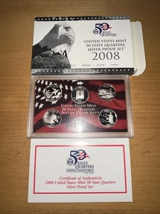 2008 S Proof State Quarter Set 90% Silver No Box or COA 5 Coins US Mint - Picture 1 of 3