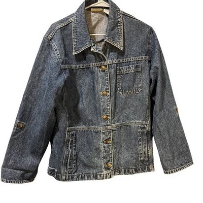 1990s Vintage Denim Jacket by Tape Measure Jeans - Size Medium - Image 1 of 4
