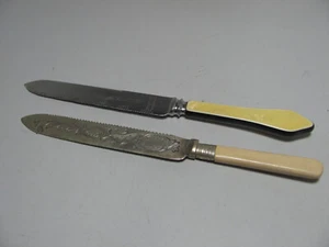 Vintage Mixed Lot Faux Bone Handled Bread Knifes In As Shown Condition. - Picture 1 of 8