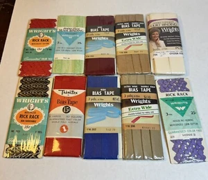 Vintage Schrägband, Zackenlitze, Nahtbindung und Quiltbindung NOS - Bild 1 von 2