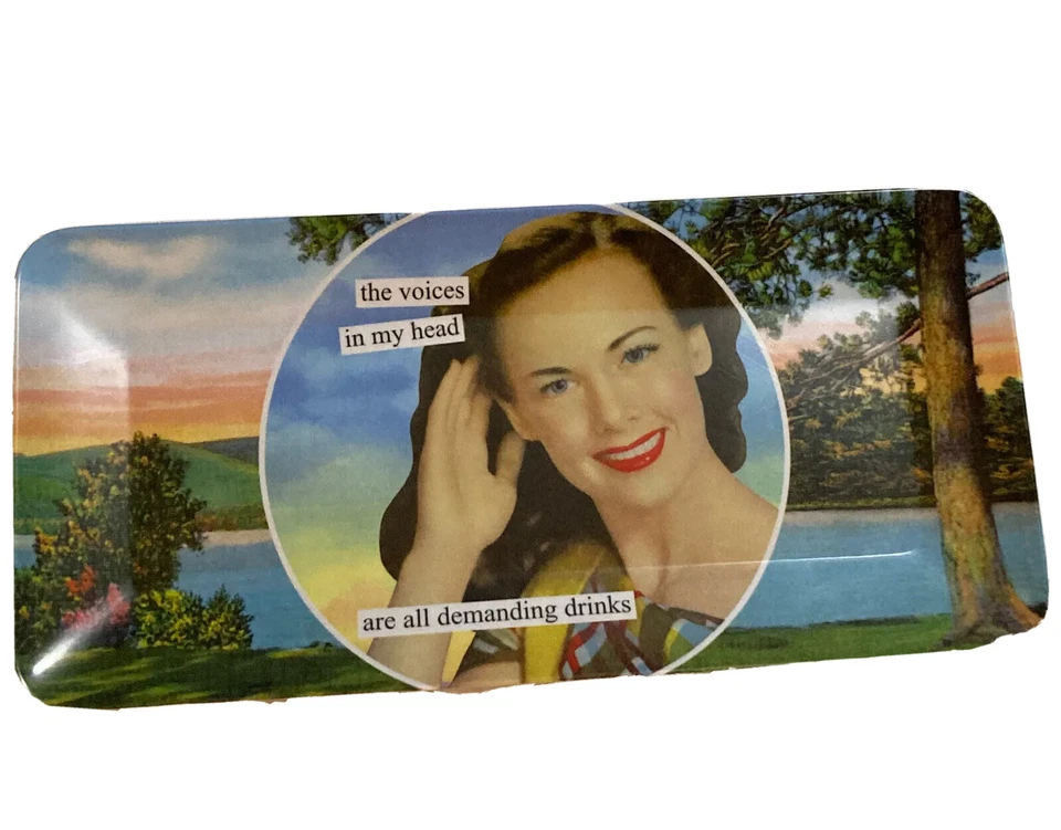 Anne Taintor Melamine Tray - the voices in my head are all demanding drinks - Image 1 of 4