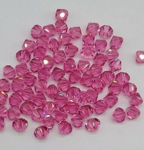 Swarovski Crystal Rose Bicone Beads; 6 Sizes: 3mm, 4mm, 5mm, 6mm, 8mm, 10mm - Picture 1 of 1