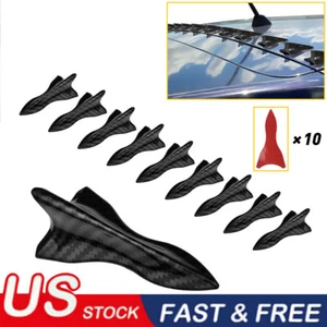 Accessories Car Roof Shark Fin Decorative Sticker Carbon Fiber Decors Universal - Picture 1 of 8