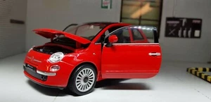 Fiat 500 2007 Red 1.2 Welly Nex Detailed 1:24 LGB G Scale Diecast Model Car - Picture 1 of 9