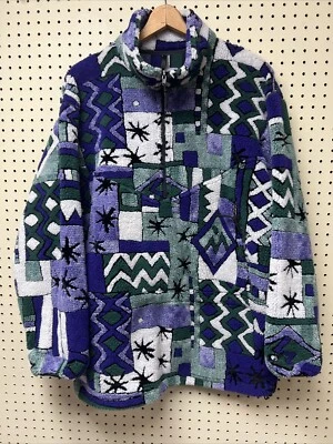 Vtg Eastern Mountain Sports Zip Fleece Jacket Mens XL USA Made 90s Deep Pile - Image 1 of 4