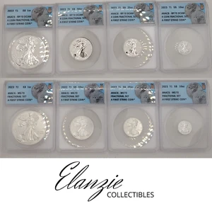 2023 Fiji Fractional Silver Eagle 8pc - 4pc Reverse Proof RP70 DCAM, 4 pc MS70 - Picture 1 of 21