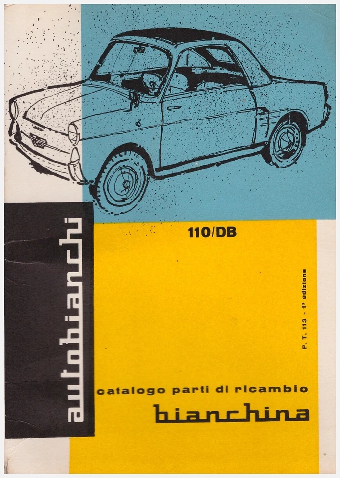 Autobianchi  BIANCHINA 110/DB  – 1961   - CATALOGO PARTI RICAMBIO - Immagine 1 di 1