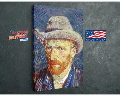 Autorretrato con sombrero de fieltro gris lienzo Vincent van Gogh, reproducción de pintura Foto 1 de 4