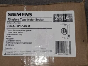 Siemens - SUAT317-0GF - 4 Backen ringlos Meter Buchse - 200A/600VAC - NEU IM BOX - Bild 1 von 1