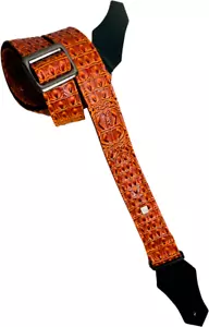 COURROIE GUITARE GET'M GET'M AUSSIE GATOR ORANGE CRUSH - Picture 1 of 2