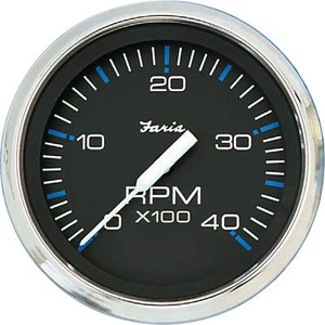 Faria Beede 33742 Diesel Tachometer Chesapeake Black SS 4000 RPM - Picture 1 of 1