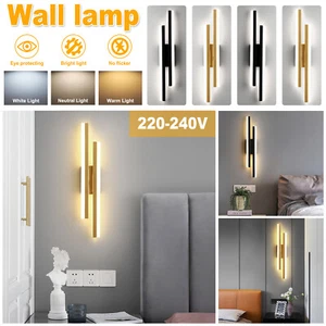 Modern LED Wall Light Wall Sconce Black Wireless Long Wall Lighting Fixture - Picture 1 of 22