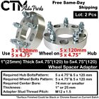 2X 1" Thick 5X4.75" (5X120mm) 74Mm Cb Wheel Spacer Adapter Fit Acura Honda Tesla