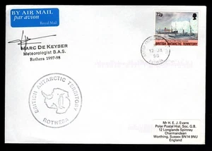 B.A.T. 1998 ROTHERA COVER, CACHETED COVER, SIGNED METEOROLOGIST MARC DE KEYSER - Bild 1 von 2